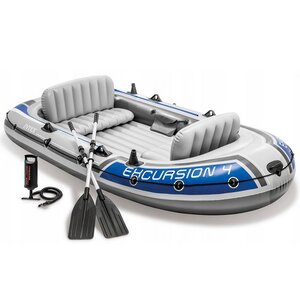Надувная лодка Excursion-4-Set четырехместная 315*165*43 см + насос и весла, уцененная INTEX фото 1