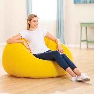 Надувное кресло Beanless Bag Chair 107*104*69 см желтое INTEX фото 1