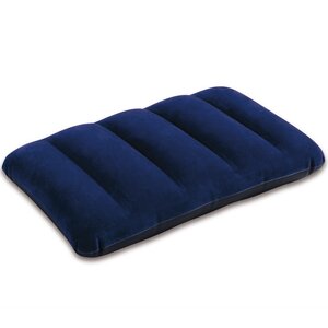 Надувная подушка 43*28*9 см синяя, флокированная (INTEX, Китай). Артикул: 68672