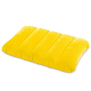 Надувная подушка 43*28*9 см желтая, флокированная INTEX фото 1