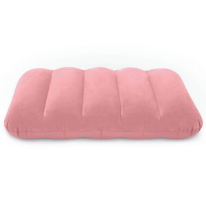 Надувная подушка 43*28*9 см нежно-розовая, флокированная INTEX фото 2