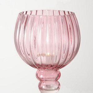 Набор стеклянных подсвечников - бокалов Модена 30-40 см розовый, 3 шт Boltze фото 3