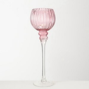 Набор стеклянных подсвечников - бокалов Модена 30-40 см розовый, 3 шт Boltze фото 2