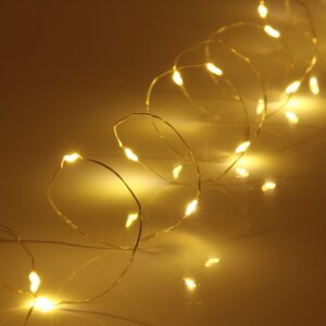 Светодиодная гирлянда Роса, 20 м, 200 теплых белых LED ламп, серебряная проволока, контроллер, IP20 (Serpantin, Россия). Артикул: 725-0068