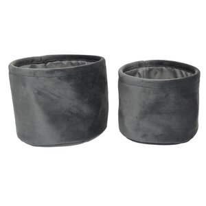Набор корзин для хранения Sorrento 12-14 см, 2 шт, серый графит (Kaemingk, Нидерланды). Артикул: 760112-2