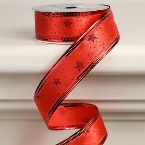 Декоративная лента Элеганца - Звездочки 270*2.5 см красная (Koopman, Нидерланды). Артикул: 767920020-3
