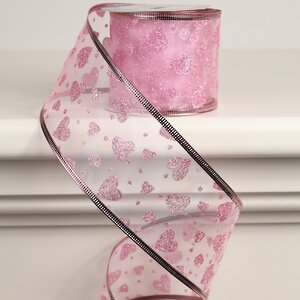 Декоративная лента Элеганца - Сердечки 270*6 см розовая (Koopman, Нидерланды). Артикул: 767921060-2