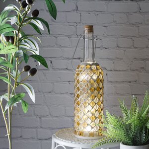 Светильник-бутылка Greek Caramel 30 см на батарейках, стекло (Kaemingk, Нидерланды). Артикул: ID73093
