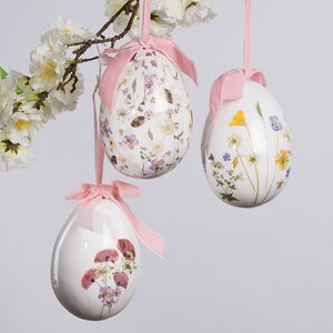 Пасхальные украшения Яйца Easter von Delicacy 12 см, 3 шт, белые, подвеска Kaemingk фото 1
