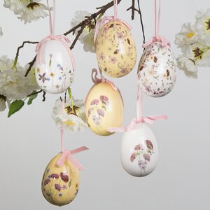 Пасхальные украшения Яйца Easter la Wendy 8 см, 6 шт, подвеска (Kaemingk, Нидерланды). Артикул: 802995