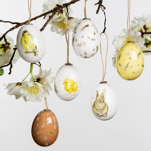 Пасхальные украшения Яйца Sweet Easter 6 см, 6 шт, подвеска (Kaemingk, Нидерланды). Артикул: 803005