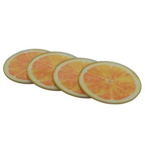 Набор подставок под кружки Orange 9 см, 4 шт, стекло Kaemingk фото 1