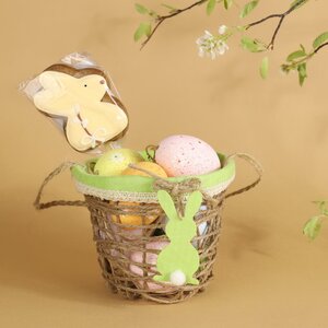 Декоративная корзинка Easter Bunny 12 см зеленая Kaemingk фото 1