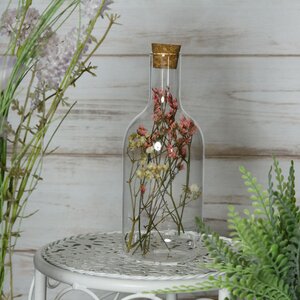 Декоративная бутылка Fleurs de Provence: Rose 17 см, стекло (Kaemingk, Нидерланды). Артикул: ID73142