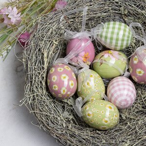 Пасхальные украшения Яйца Flower Easter 5 см, 8 шт, подвеска (Kaemingk, Нидерланды). Артикул: 805867