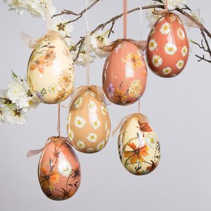 Пасхальные украшения Яйца Easter Etude 12 см, 6 шт, подвеска (Kaemingk, Нидерланды). Артикул: 805868-набор