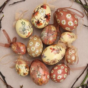 Пасхальные украшения Яйца Easter Etude 4-6 см, 12 шт, подвеска (Kaemingk, Нидерланды). Артикул: 805871