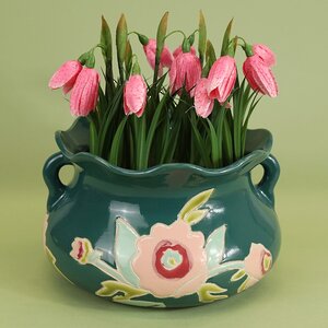 Керамическая ваза-кашпо Dolly Flowers 24*15 см (Kaemingk, Нидерланды). Артикул: 806890