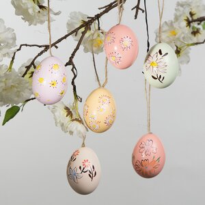 Пасхальные украшения Яйца Sunny Easter 6 см, 6 шт, натуральные Kaemingk фото 2