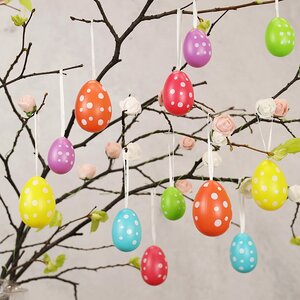 Пасхальные украшения Яйца Colours of Easter 4-6 см, 12 шт, подвеска (Kaemingk, Нидерланды). Артикул: 819006