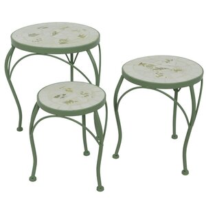 Комплект кофейных столиков с мозаикой Тессера Грин, 3 шт, металл Kaemingk фото 5