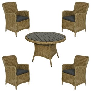 Комплект плетёной мебели Windsor Royal: 4 кресла + 1 столик (Kaemingk, Нидерланды). Артикул: ID71958