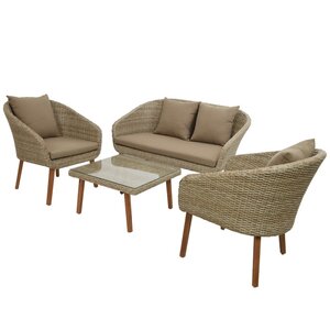 Комплект мебели из искусственного ротанга Женева: 1 диван + 1 столик + 2 кресла Kaemingk фото 1