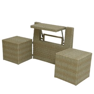 Комплект мебели для балкона из искусственного ротанга Мармарис 180*80*55 см для 2 человек, бежевый (Kaemingk, Нидерланды). Артикул: 840512
