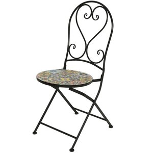 Складной стул с мозаикой Порту 94*47*39 см, металл (Kaemingk, Нидерланды). Артикул: ID63328
