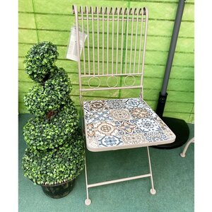 Складной стул с мозаикой Гран Тулуз 90*45*38 см, металл (Kaemingk, Нидерланды). Артикул: ID63339