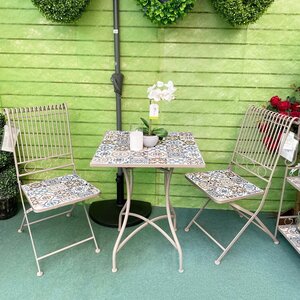 Комплект садовой мебели с мозаикой Гран Тулуз: 1 стол + 2 стула (Kaemingk, Нидерланды). Артикул: ID63336