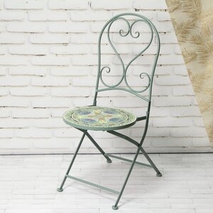 Складной стул с мозаикой Ривьера 93*46*39 см, металл (Kaemingk, Нидерланды). Артикул: ID63350