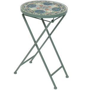 Кофейный складной столик с мозаикой Ривьера 51*30 см, металл (Kaemingk, Нидерланды). Артикул: ID63352
