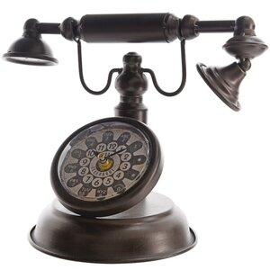 Часы настольные Ретро-Телефон 31 см, металл (Kaemingk, Нидерланды). Артикул: ID55128