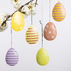 Пасхальные украшения Яйца Lovely Easter 9 см, 6 шт, подвеска (Kaemingk, Нидерланды). Артикул: 850799-набор