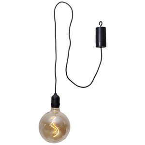 Подвесной светильник-шар McGonagall Gold 18*11 см с филаментной LED лампой, на батарейках, IP44 (Star Trading, Швеция). Артикул: 857-32