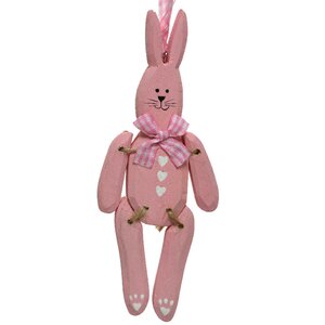 Пасхальное украшение Кролик Роджер 18 см, розовый (Kaemingk, Нидерланды). Артикул: ID64500