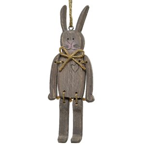 Подвесное украшение Пасхальный Кролик Найджел 18 см, тёмно-серый (Kaemingk, Нидерланды). Артикул: ID64504