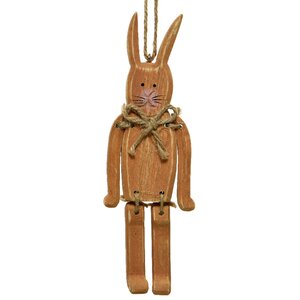 Подвесное украшение Пасхальный Кролик Найджел 18 см, коричневый (Kaemingk, Нидерланды). Артикул: ID64506