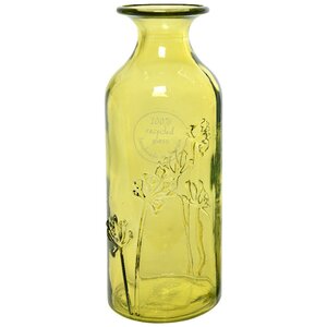 Стеклянная ваза Аллиум 19 см прозрачно-оливковая (Kaemingk, Нидерланды). Артикул: ID64536