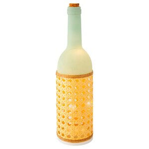 Светильник-бутылка Folk Mint 28 см на батарейках, стекло (Kaemingk, Нидерланды). Артикул: 870253-2