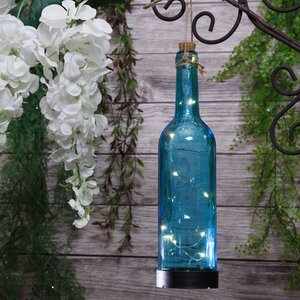 Садовый светильник - бутылка Solar Firefly на солнечной батарее 31 см, 10 теплых белых LED ламп, голубой, IP44 Kaemingk фото 1