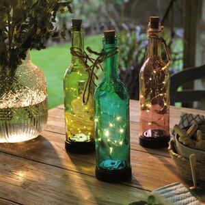 Садовый светильник - бутылка Solar Firefly на солнечной батарее 31 см, 10 теплых белых LED ламп, розовый, IP44 Kaemingk фото 2
