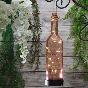 Садовый светильник - бутылка Solar Firefly на солнечной батарее 31 см, 10 теплых белых LED ламп, розовый, IP44 (Kaemingk, Нидерланды). Артикул: ID64556