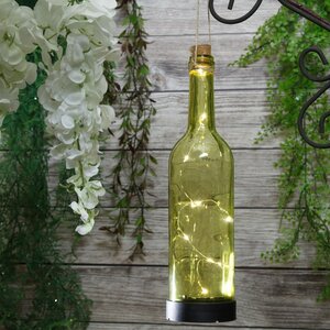 Садовый светильник - бутылка Solar Firefly на солнечной батарее 31 см, 10 теплых белых LED ламп, светло-оливковый, IP44 Kaemingk фото 1