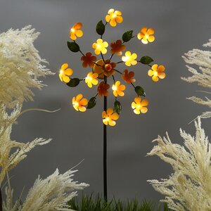 Садовый светильник на солнечной батарее Solar - Daisy Orange 119 см, с вращением, IP44 (Kaemingk, Нидерланды). Артикул: 897625-1