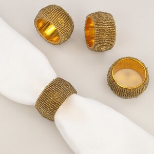 Кольца для салфеток Сан-Джулиано 5 см, 4 шт, золотые (Koopman, Нидерланды). Артикул: A54911300