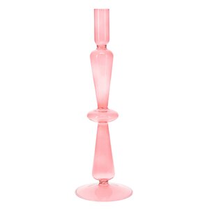 Стеклянный подсвечник Del Vetro - Belluno 22*8 см розовый