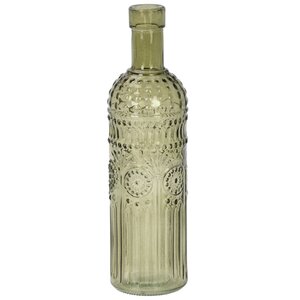 Стеклянная ваза - бутылка Dario 25 см оливковая (Koopman, Нидерланды). Артикул: AC6009570-3