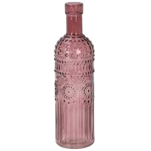Стеклянная ваза - бутылка Dario 25 см розовая